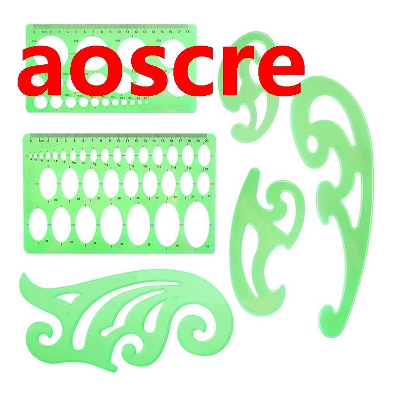 6 Pcs Drawings Templates Circle Oval Curve Template Stencils