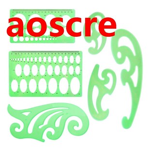 6 Pcs Drawings Templates Circle Oval Curve Template Stencils