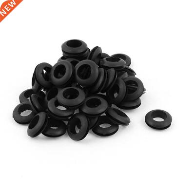 50 Pcs Rubber 14mm Open Hole Ring Dual Side Wiring Grommet
