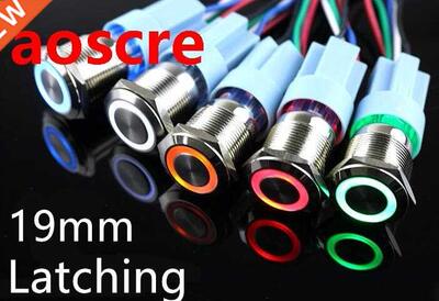 19mm Waterproof Latching Maintained Stainless Steel Metal Po