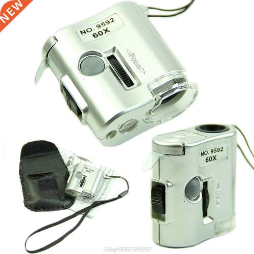 60 X Microscope Jeweler Loupe Lens Illuminated Magnifier Gla