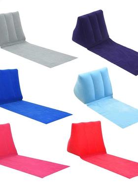 PVC Inflatable Beach Mat Camping Lounger Back Pillow Triangl