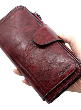 Women's wallet made of leather Wallets Three fold VINTAG