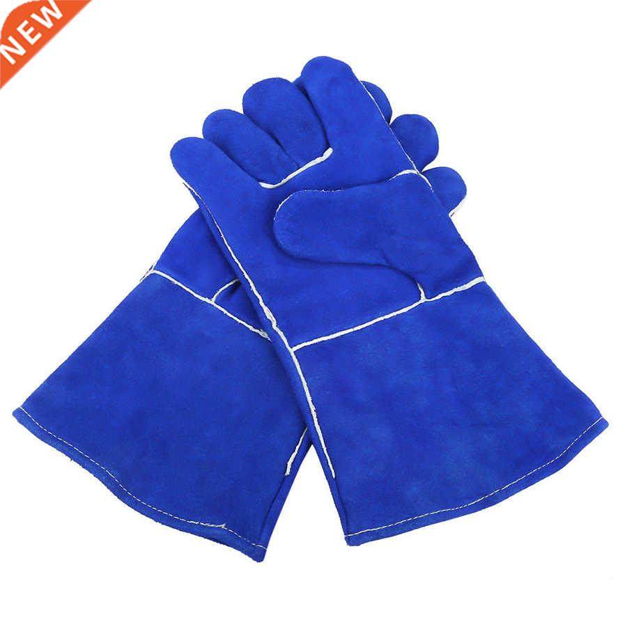 Welding work gloves 1 pair of heat resistant blue extended w