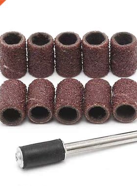 10Pcs 6mm Sanding Bands +3.17mm Mandrel Rotary Tool Nail Dri