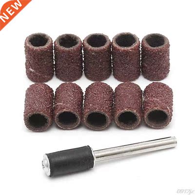 10Pcs 6mm Sanding Bands +3.17mm Mandrel Rotary Tool Nail Dri