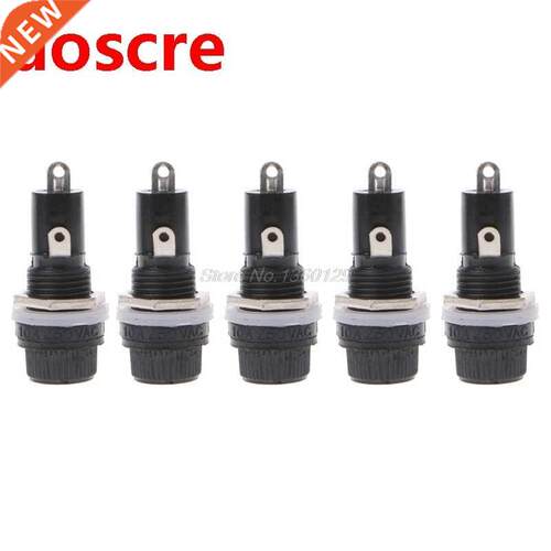 5 Pcs Panel Mount Chassis Fuse Holder for 5x20mm Glass Fuses