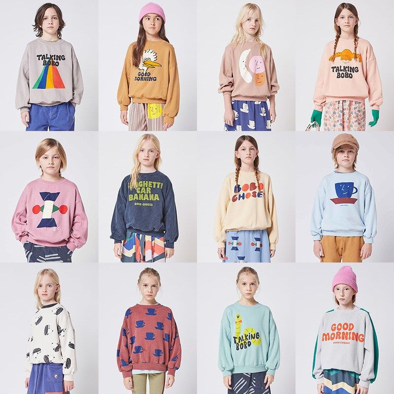 New Bobo 2021 Autumn And Winter Kids Sweatshirts Cartoon Clo