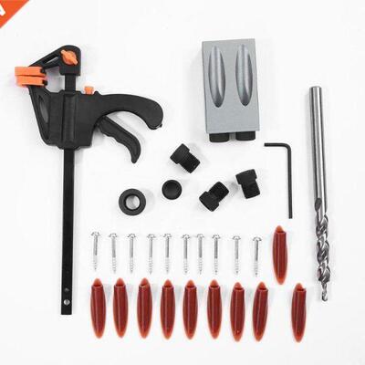 Woodworking Pocket Hole Jig Kit Drill Guide Set Hole Puncher