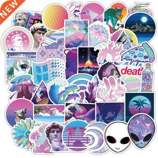 50PCS Vaporwave Art Style Sticker For Laptop Computer Skate