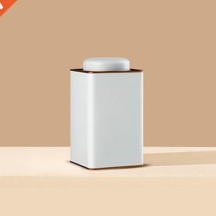 Metal Tinplate Box Square Tea Jar Container Green Tea Storag
