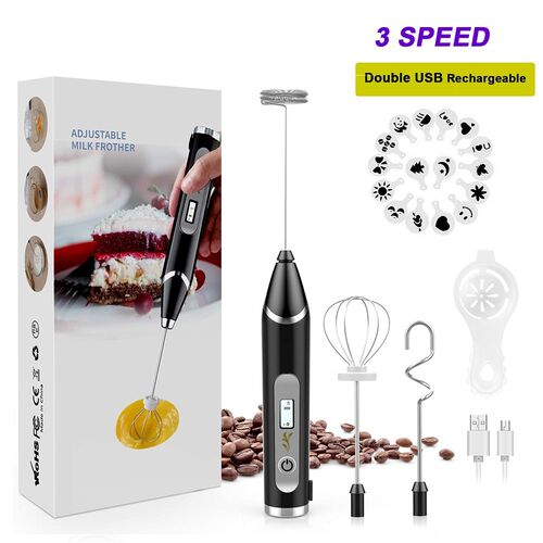 3 Modes Electric Handheld  Milk Frother Blender With USB Cha