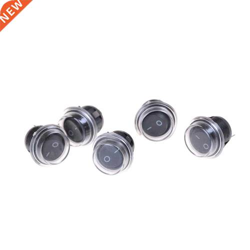 5pcs Boat Rocker Switch Round Black KCD2 2Pin 2File Seesaw S
