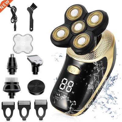 5 in 1 IPX6 4D Electric Shaver for Men Bald Head Shaver Kit