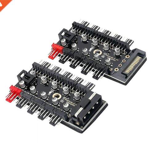 PC 1 to 10 4Pin PWM Cooling Fans HUB SATA Power/Large 4D Por