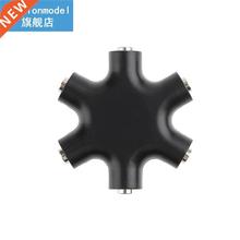 6 in 1 3.5mm Jack 6 Way Multi Port Hub Aux Headphone Splitte