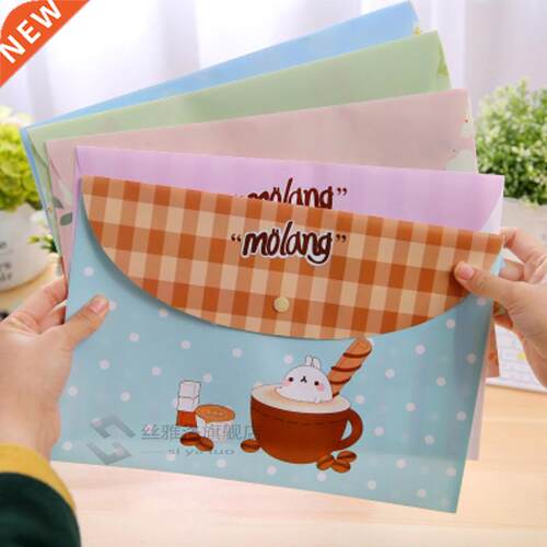 10PCS Cute Plastic Docut Bag Fresh Floral A4 Folders Office