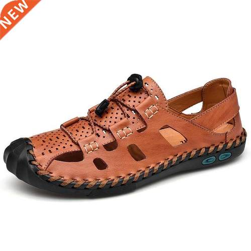 2022 New Summer Men's Leather Sandals Fashion Brand Casu