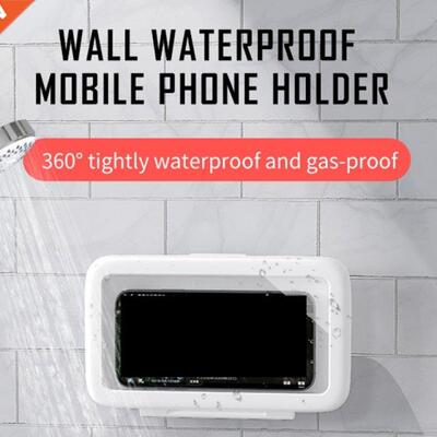 Waterproof Shower Case Wall Mount Bathroom Phone Holder 360
