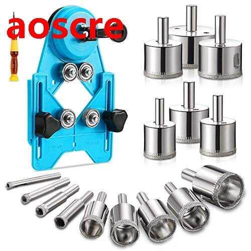 17PCS Diond Drill it Set with Hole Saw Guide Jig Fixture,