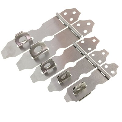 Metal Safety Clasp Cabinet Lock Latch Hasp Staple Silver Ton