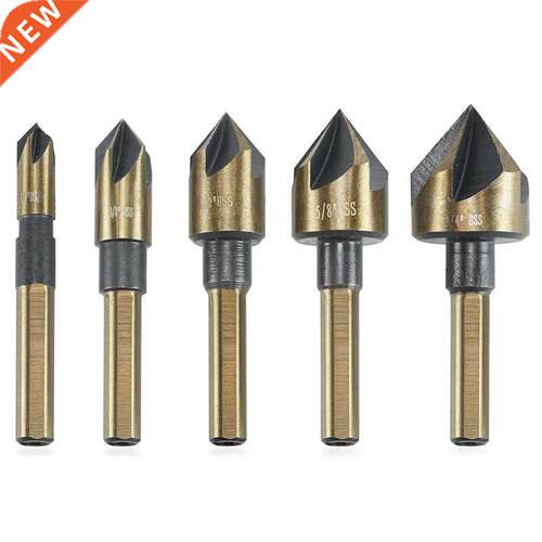 Industrial Countersink Drill Bit | 5pc Set Tri-Flat Shank Ch