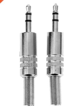 2pcs 3.5mm 1/8in Stereo Male Audio TRS Plated Jack Plug Adap