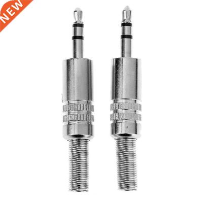 2pcs 3.5mm 1/8in Stereo Male Audio TRS Plated Jack Plug Adap