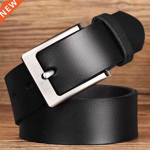 Cow Genuine Leather Belt for Men High Quality Metal Pin Buck