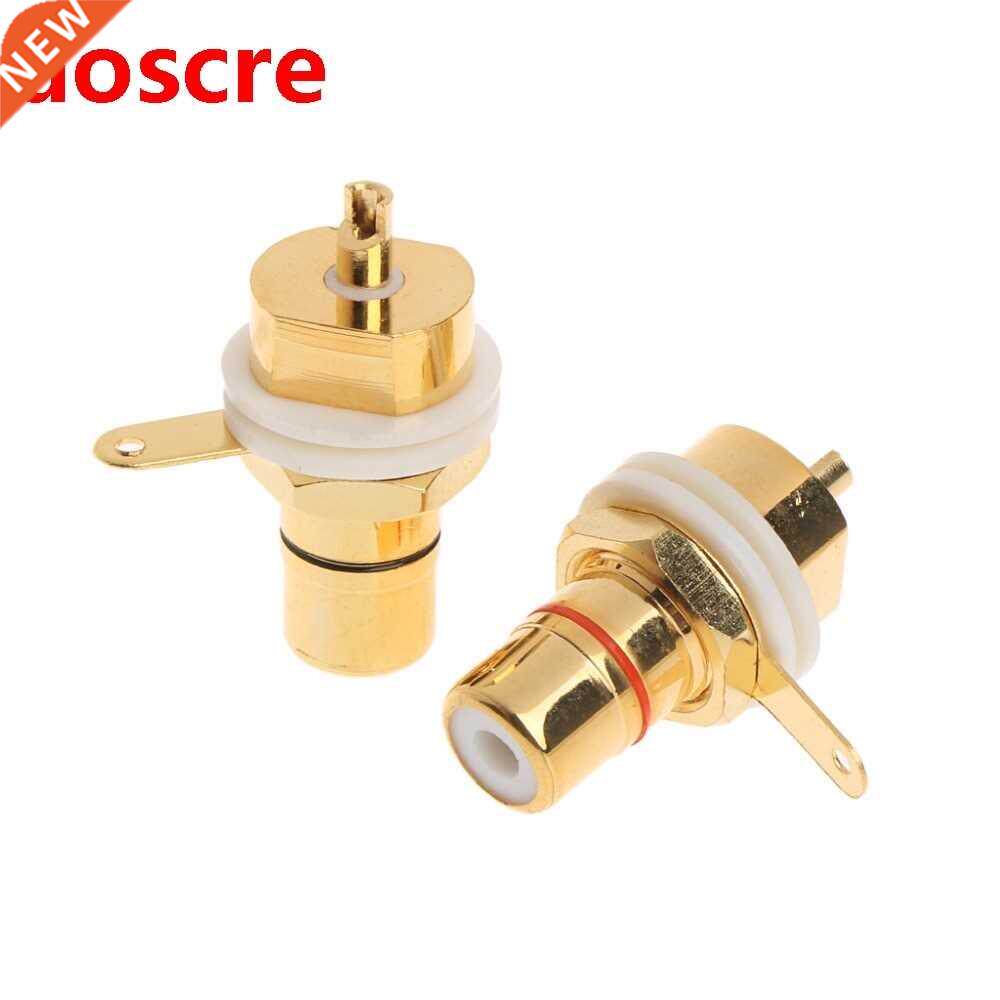 2 Pcs CMC Gold Plated Copper RCA Female Phono Jack Panel Mou