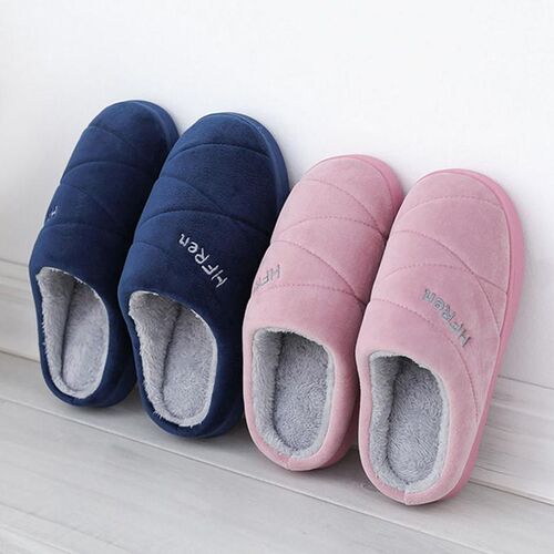 Big Size 47 Winter Warm Shoes Woman Men Indoor Slippers Soft