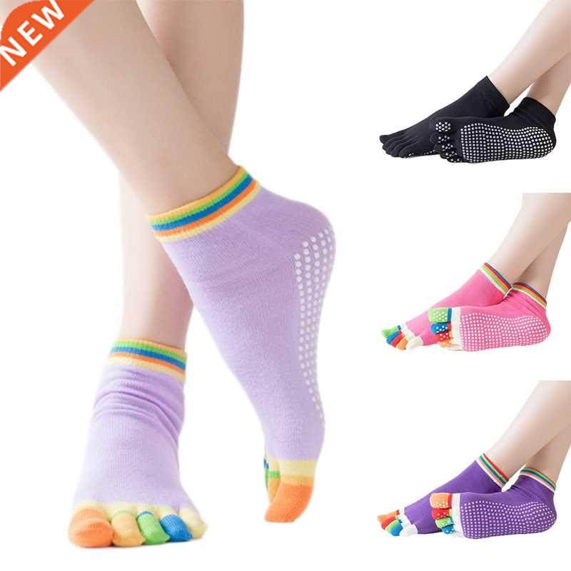 Yoga Toe Socks With Grips Pilates Women Toeless Socks For Fo