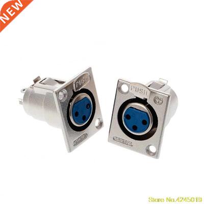 2 Pcs Nickel Plated 3 Pin XLR Female Receptacle Adapter Jack
