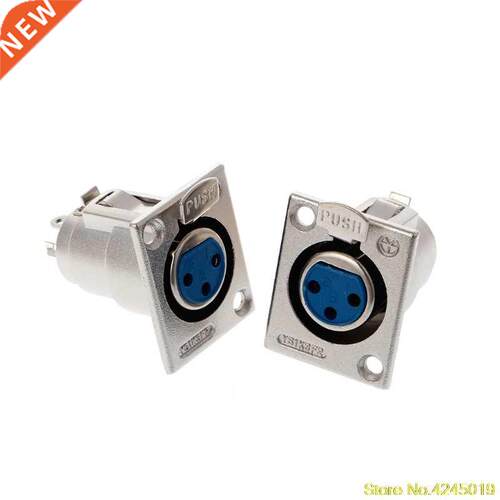 2 Pcs Nickel Plated 3 Pin XLR Female Receptacle Adapter Jack