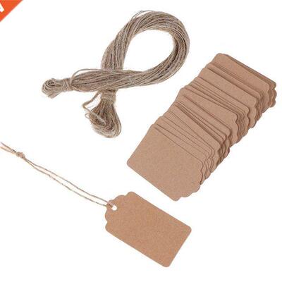 100Pcs/Lot Blank Kraft Jewelry Price Label With String 20m K
