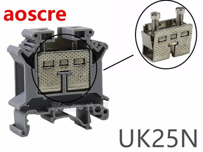 50pcs UK-25N UK25n Din Rail Electrical Conductor Terminal Bl