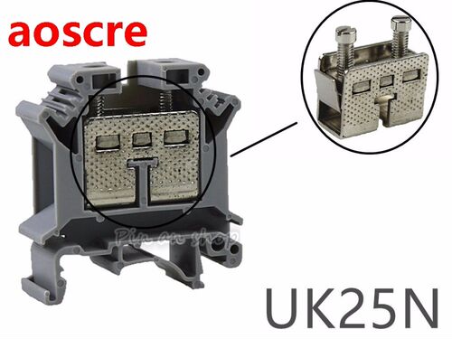 50pcs UK-25N UK25n Din Rail Electrical Conductor Terminal Bl