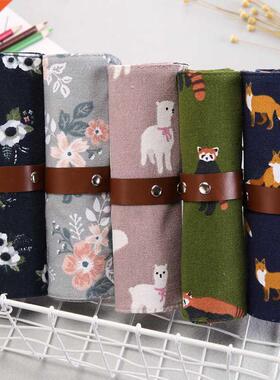 Pencil Case Canvas Wrap Roll Up Pencil Bag Pen Case Holder