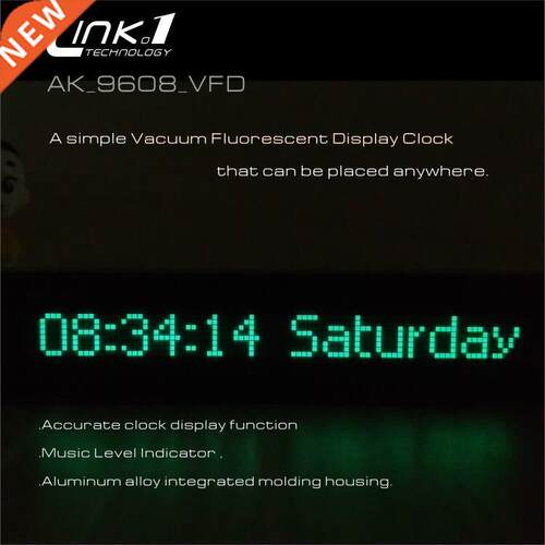 LINK1  9608 VFD Clock Music Audio V meter Audio spectrum CNC