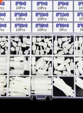 M3NH15 140pcs M3 Nylon Hex Screw Black/White Female to Male