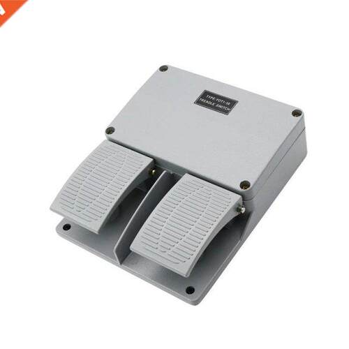 Foot switch YDT1-16 aluminum shell gray double pedal switch
