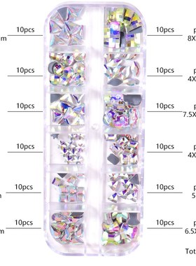 *120pcs/Box Better DMC Quality Fancy Shapes Crystal AB HotFi