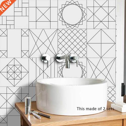 Geometric Peel & Stick Tile Stickers,Adhesive Kitchen Wa