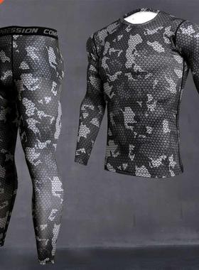 Men	s Camouflage Thermal Underwear Set Long Johns Winter