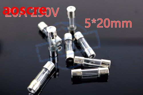 High quality fuse 20A 250V 5*20 glass fuse glass safety pipe