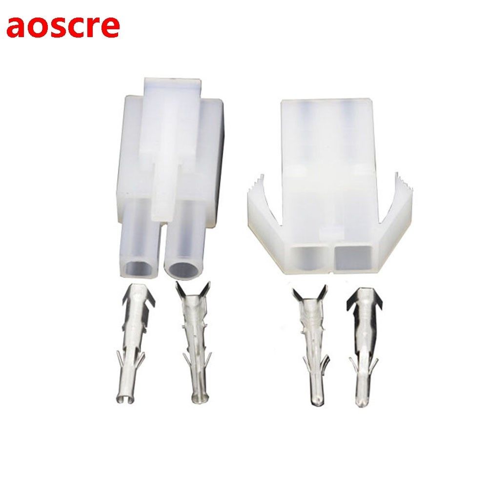 100 Sets Big Tamiya 2 Pin L6.2 Connector Plug with Wings Mal