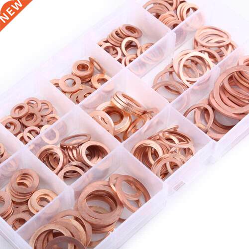 280pcs Assorted Copper Washer Gasket Set Flat Ring Seal Asso