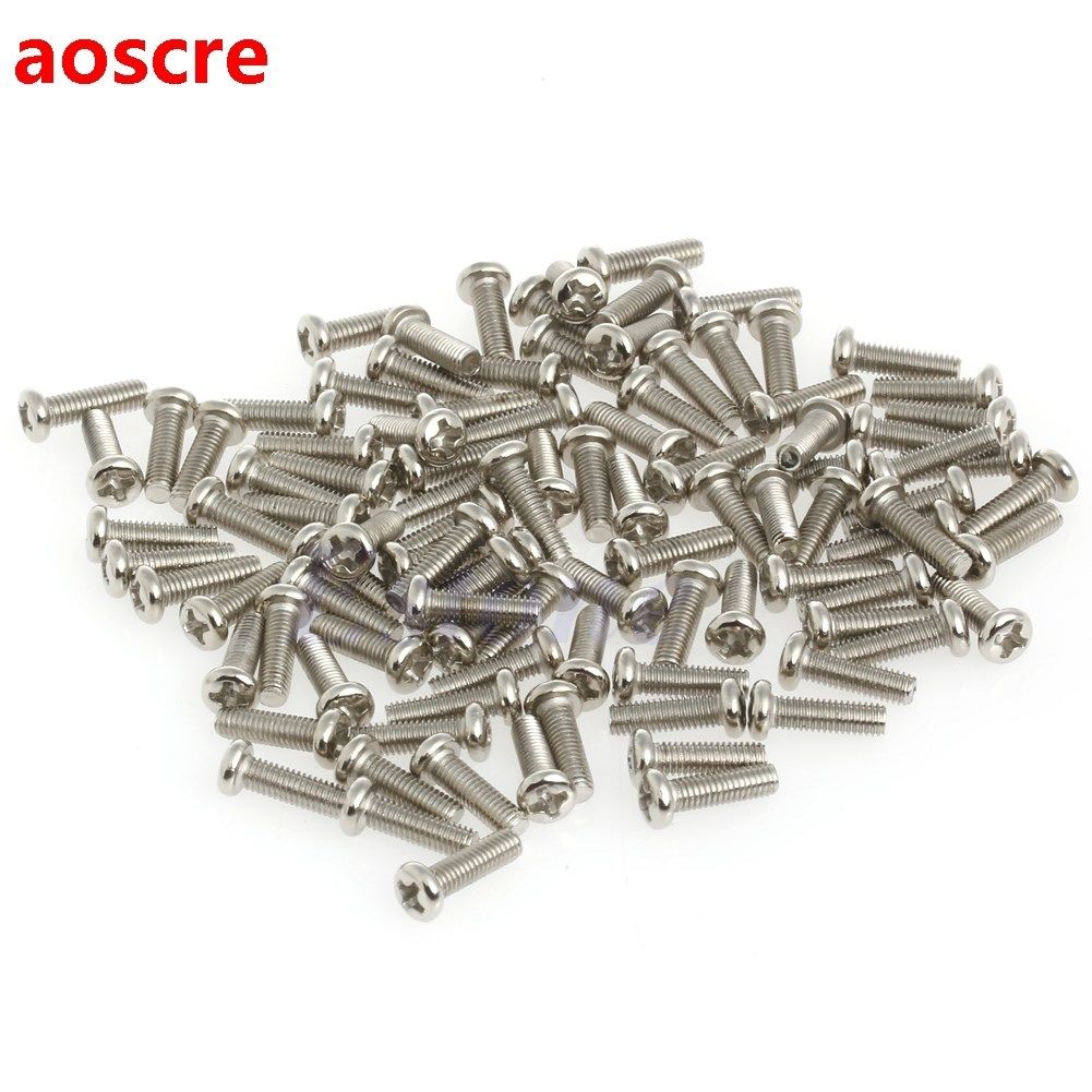 100Pcs Metric M3 x 10mm Phillips Pan Head Screws Stainless S