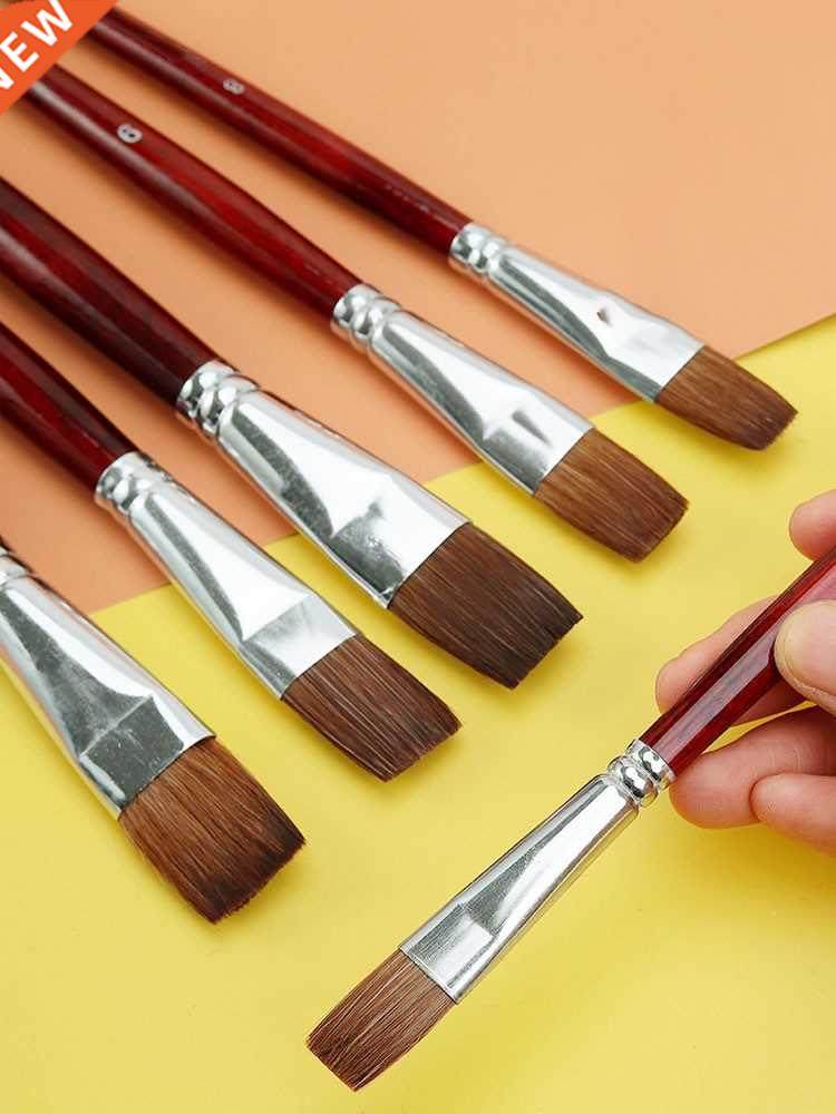 6pcs/Set artist oil painting brushes level head weasel hair