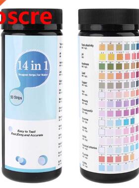 50pcs 14in1 Pool Spa Reagent Strips for pH Chlorine Alkalini